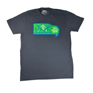 Seattle Seahawks The Great PNW Mens T-Shirt Large Gray Space Needle Graphic Tee